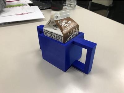 Two handed milk carton holder
