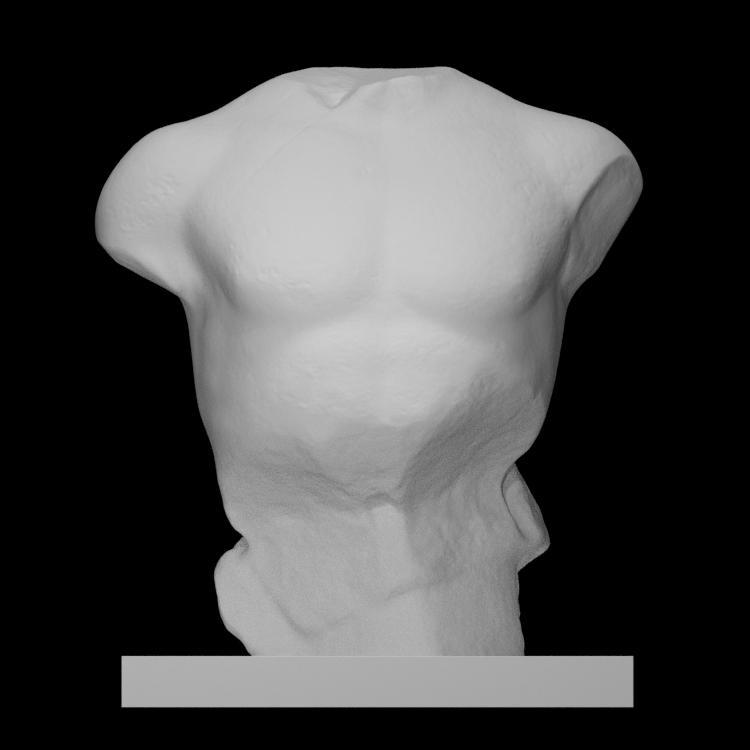 Torso of a seated man