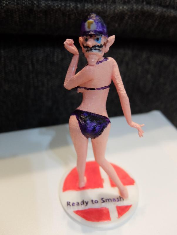 Waluigi smash bros. statue.