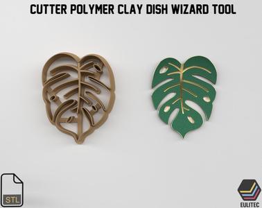 Polymer Clay Monstera Trinket Dish Cutter Model2/4 sizes / 3 cutter versions/Digital STL file / File for Use in a 3D Printer
