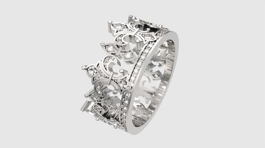 Regal Crown-Inspired Ring 3D print
