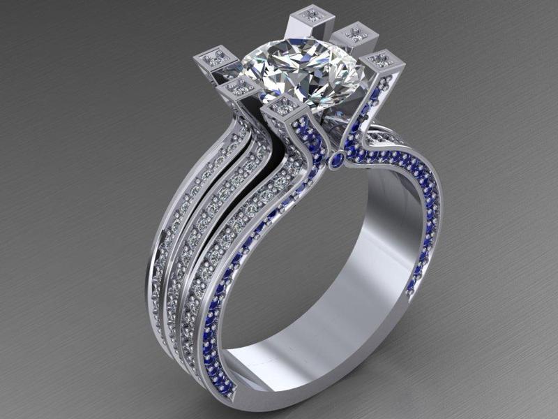 Engagement luxury Ring more than 2ct ready to print