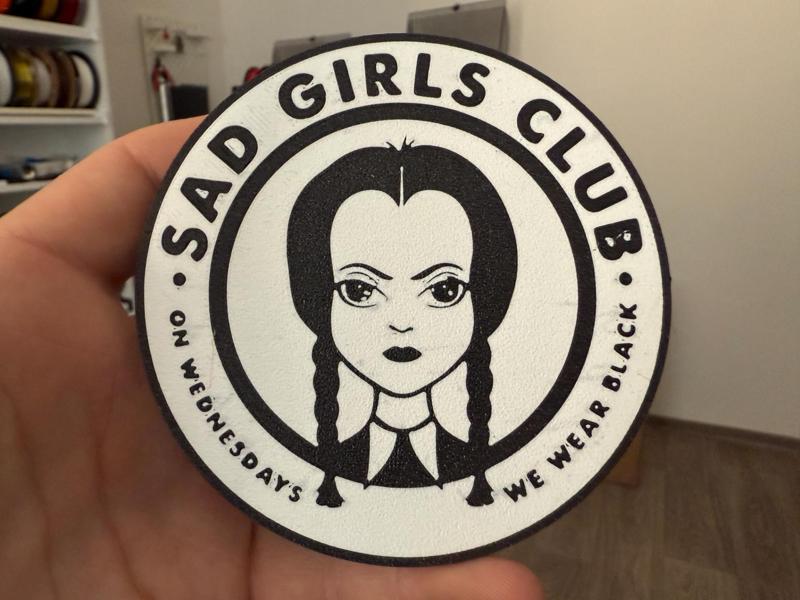 Wednesday Sad girls club coaster