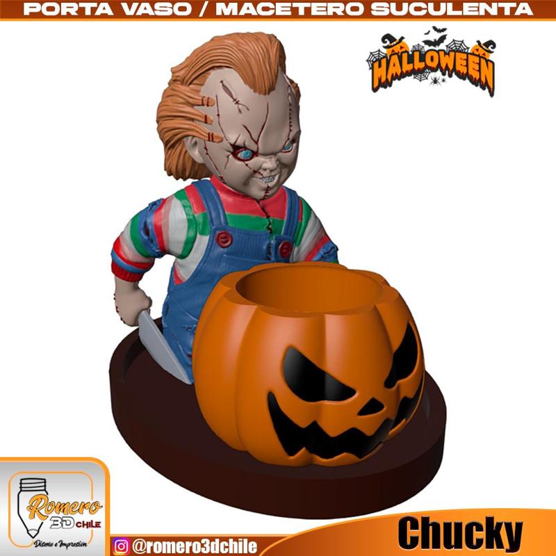 Glass Holder / Succulent Planter Chucky Halloween