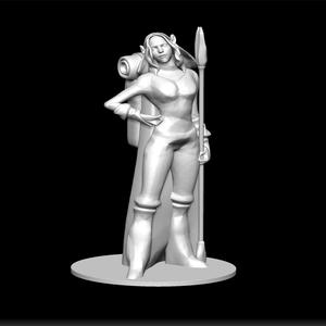 Female Elf Model STL - Elven Warrior Print - Fantasy Character Design - Female Elf Figure Files - Mythical Archer Replica