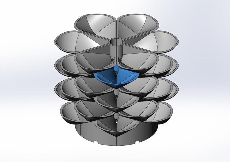 Stacking Planter Pods #2, vertical garden, 6-gang per level