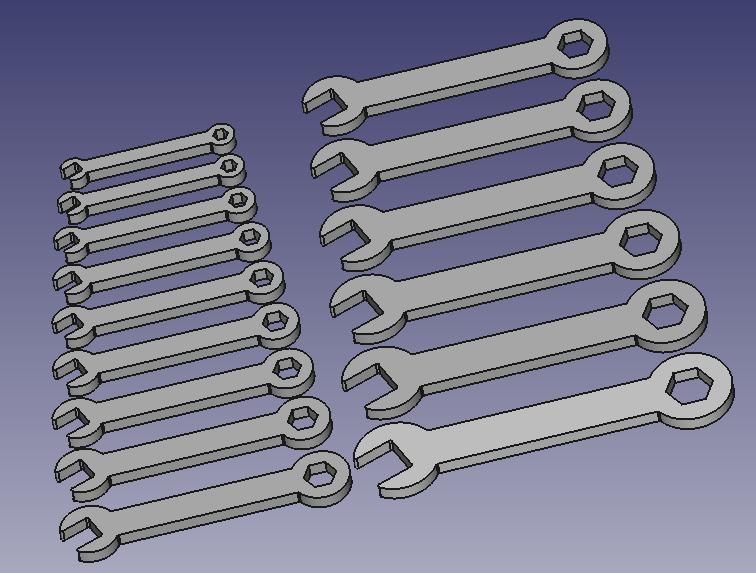 wrench size sw5.5 up to sw20 // STL File