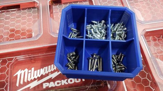 Milwaukee Low Profile Packout 6 Compartment Bin
