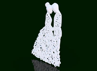 Eternal Bond: Sculpture of Newlyweds in Ornate Gowns