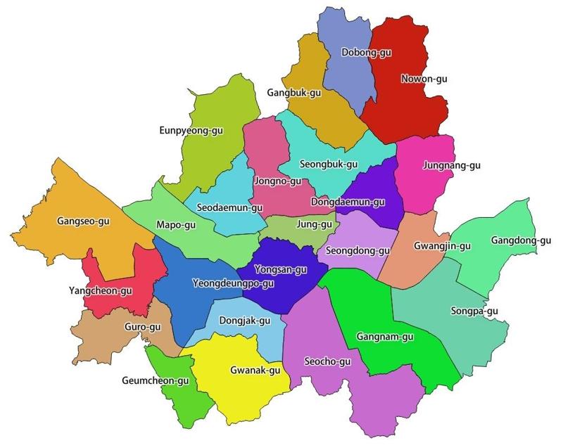 Seoul Map Puzzle (English Labels)