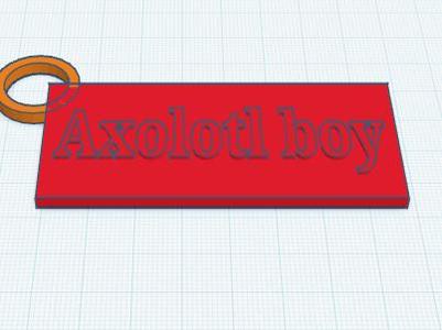 Axolotl boy nametag