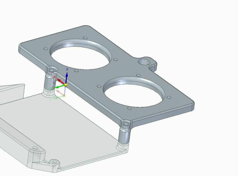 Anycubic Chiron to Bigtreetech Octopus Motor driver cooler holder plate 40mm fan