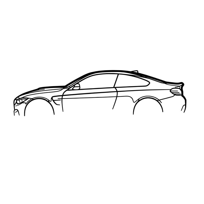 BMW F82 M4 Silhouette Wall Art