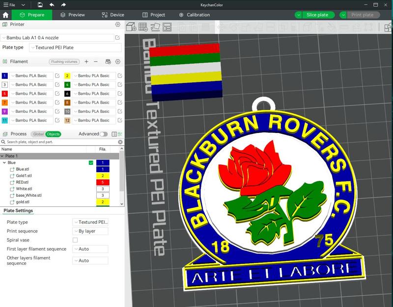 Premier League Blackburn Rovers keychan badge printable and renderable