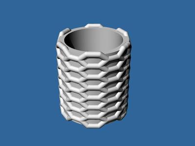 CYLINDER , VASE , VASE , CONTAINER , BASE , TUBE , VASE , EXAGONAL MAYA DESIGN7X8