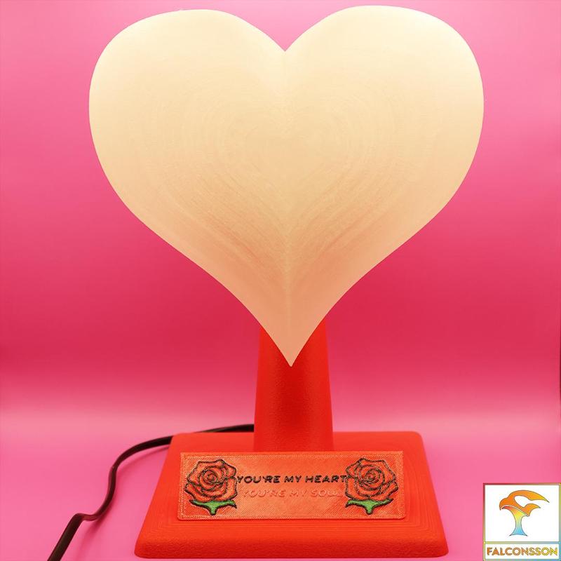 The Heart Lamp with Customizable Text by Falconsson
