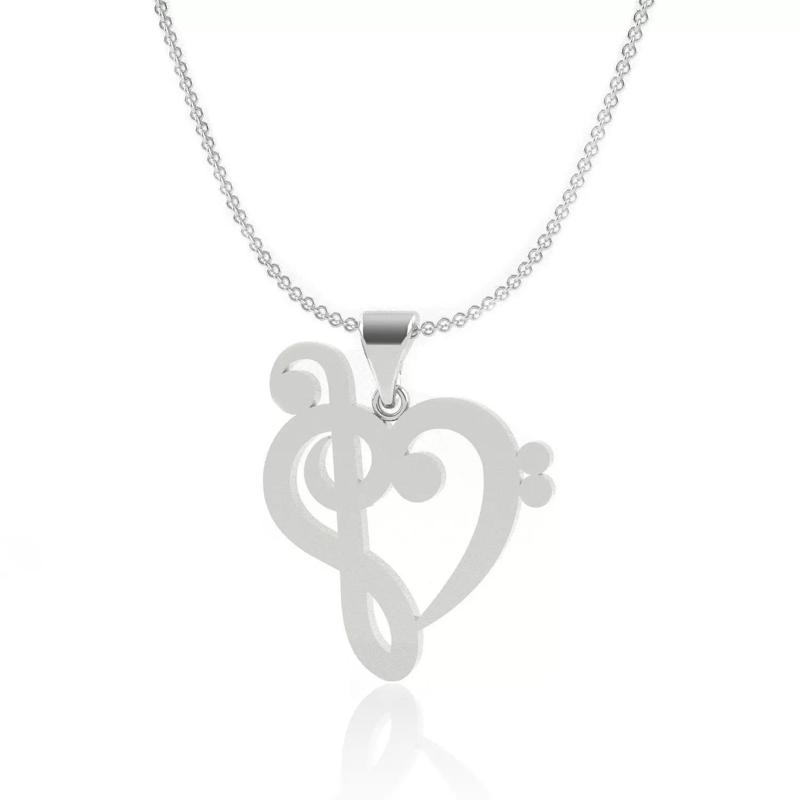 Pendant heart of clefs