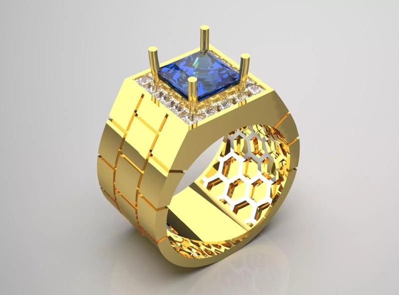 Yellow Gold Man Ring mr0201