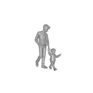 Father Day 3D Printed Dad and Son Love Sculpture Gift