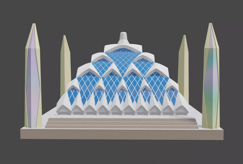 AL JABBAR GRAND MOSQUE MINIATURE SIMPLIFIED