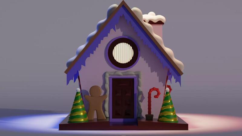 Gingerbread House for 3D Printing in Separate Parts