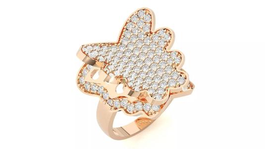 Flying Butterfly Diamond Ring 3dm stl renders details