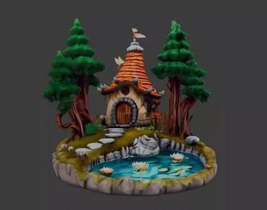 Fantasy Forest Cottage Diorama