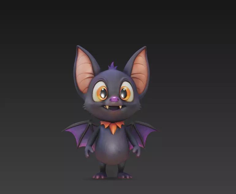 Stylized Bat - Cute Halloween 3D Character Model