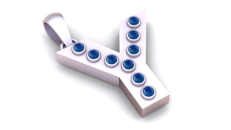 Y ALPHABETS GLD PENDANT  3d printable model