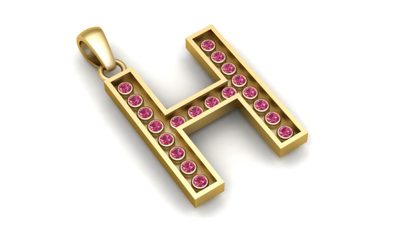 H ALPHABET  PENDANT  3d printable model