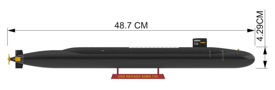 SUBMARINE USS NEVADA SSBN 733 - 1/350 High Quality