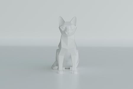 cat sitting sculpture print model