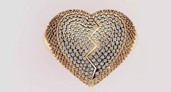 Broken Heart Diamond Ring