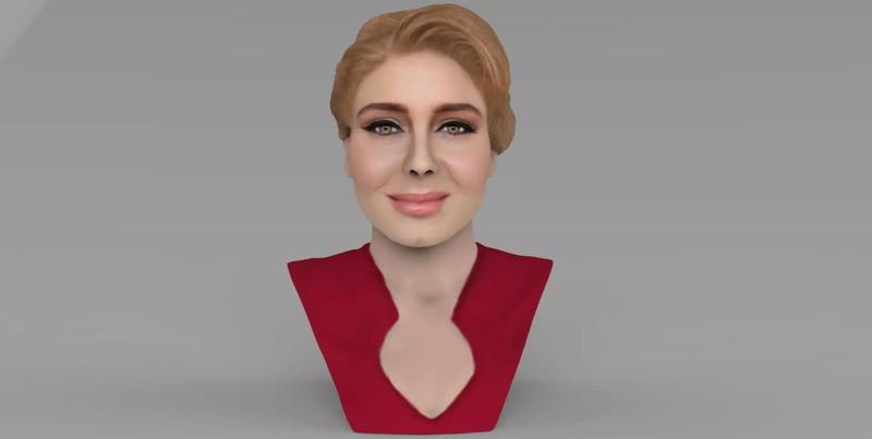 Adele bust ready for full color 3D printing
