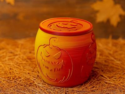 Flaming Laughter Pumpkin Light Tealight Puck Light