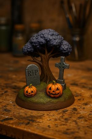 Mini Halloween Graveyard Diorama