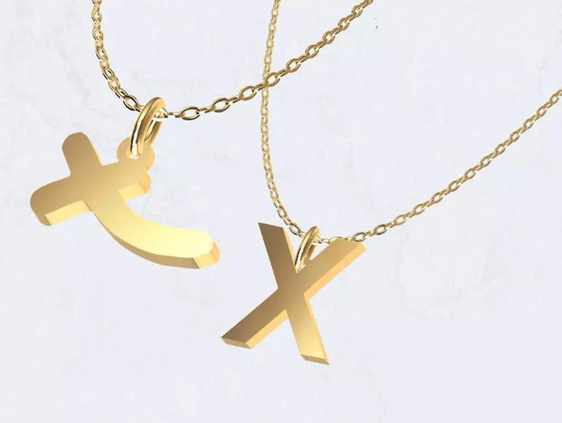 X - Letter Alphabet Pendant Necklace