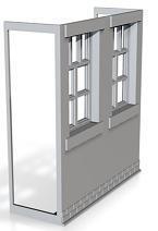 TALL WAREHOUSE base wall with windows (rendered version)  1/87 scale