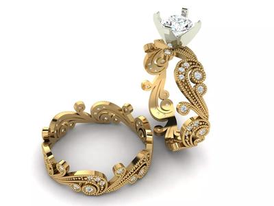 Two piece solitaire ring