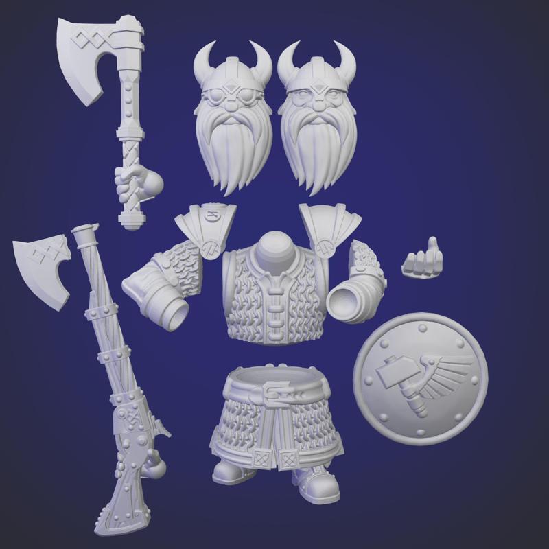 Dwarven Warrior Modular kit Free sample