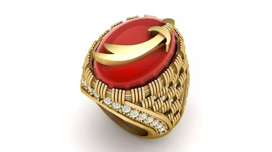 STYLISH ITALIAN DIMOND RING FOR MEN 3D PINTABLE MODEL