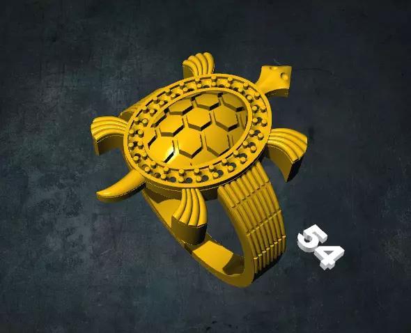 tortois gold turtle ring