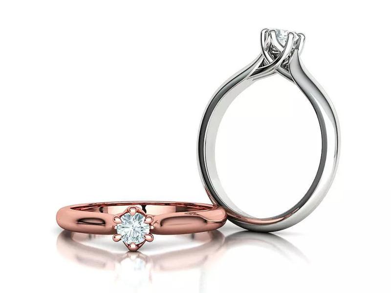 Trellis Solitaire Engagement Ring 4mm Gem Lucky Ring