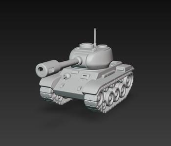 Tank - Military Armored Vehicle 3D Model for 3D Printing