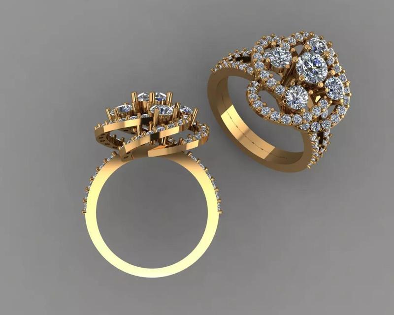 Stylish 3D Ring Model for Jewelry Making And printing Code R19