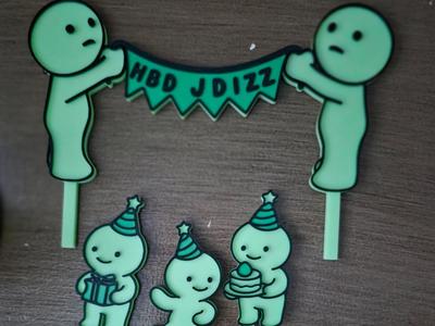 Smiski Birthday Cake Toppers (customizable)