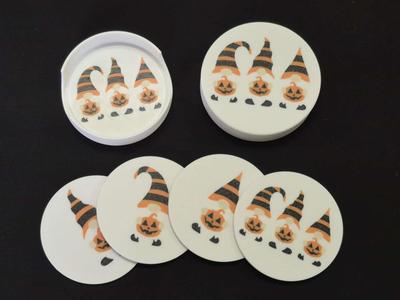 Halloween Gnomes Coaster Set of 4 with Box