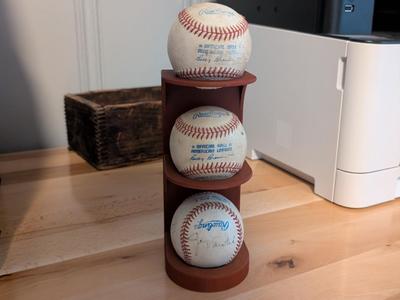 Baseball Display Stand - Three Balls Vertical