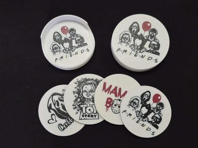 Halloween Movie Parody Coaster Set with Box