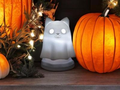 Boo-Meow Ghost Cat LED Tea Light Holder